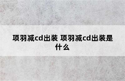 项羽减cd出装 项羽减cd出装是什么